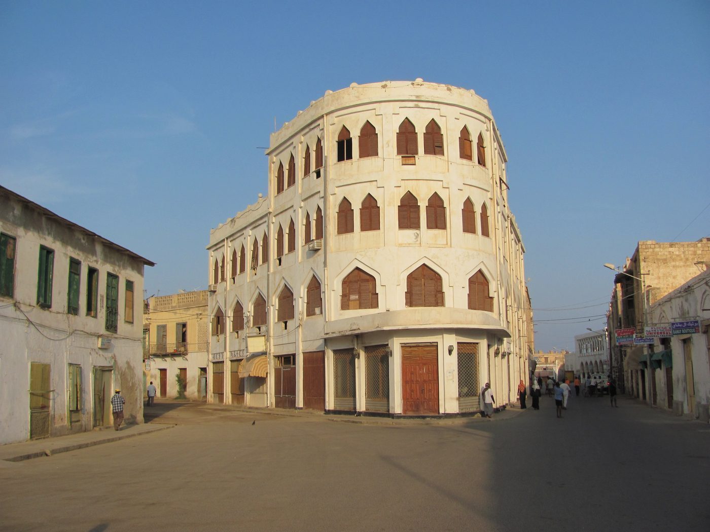 Historic coral-stone architecture held in warm coastal light